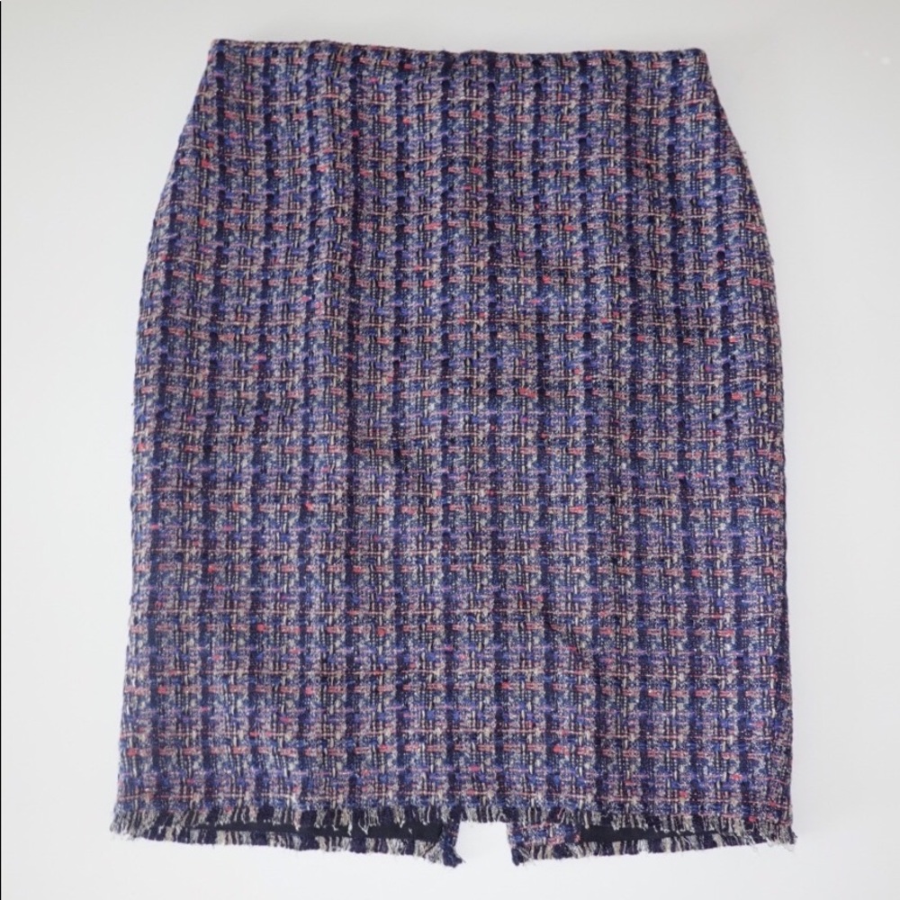 ANN TAYLOR PETITE FRINGE TWEED PENCIL SKIRT size 2